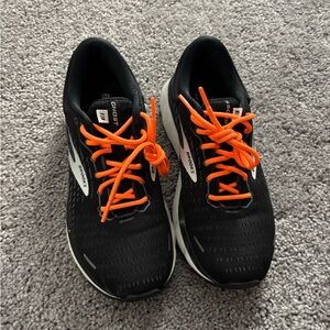 Brooks Ghost 13 Black with Orange Laces
